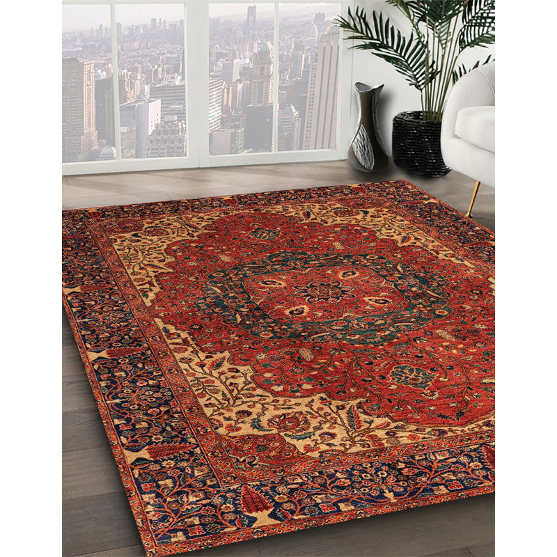 Tapis abstrait à motif abstrait moderne, Carré 8 pi