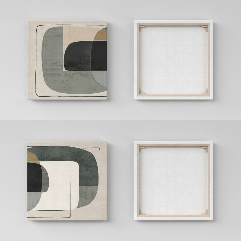 Elegant Decorative Canvas Paintings (2 Pieces), 15.8 x 15.8 Inches Each | 100% Canvas with 100% Wooden Frame | Perfect for Living Room or Bedroom Decor, Eye-Catching Art for Modern Spaces