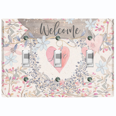 Patterned 3 - Gang Toggle Light Switch Standard Wall Plate
