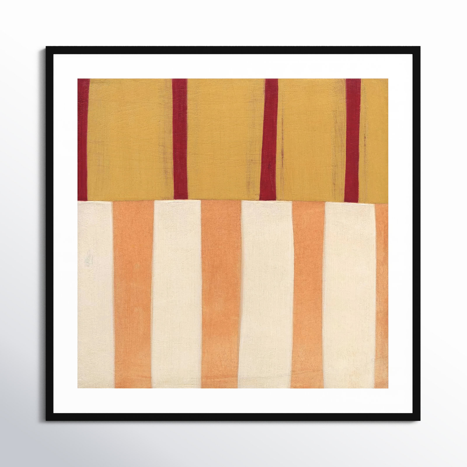 Broken Stripes 3 by Laura Nugent, White, 25" H x 25" W x 1" D