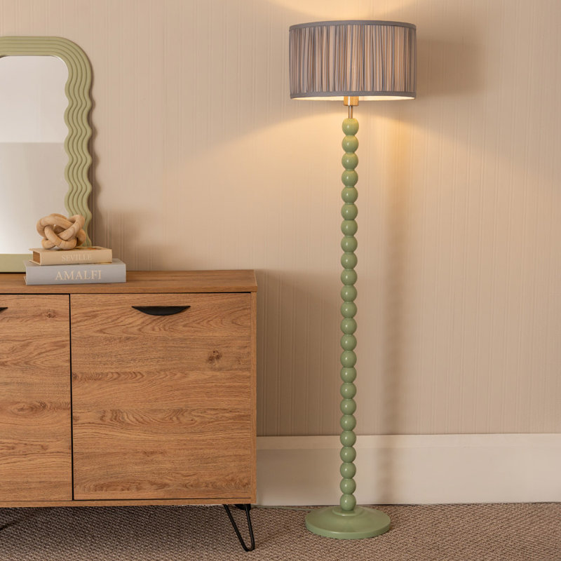 Grenada 145cm Traditional Floor Lamp, Green, No, Grey
