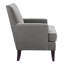 Chaise avec accoudoirs sur rail gris, coussin en mousse haute densité, pieds en bouleau, objet de décoration intérieure, objet de décoration