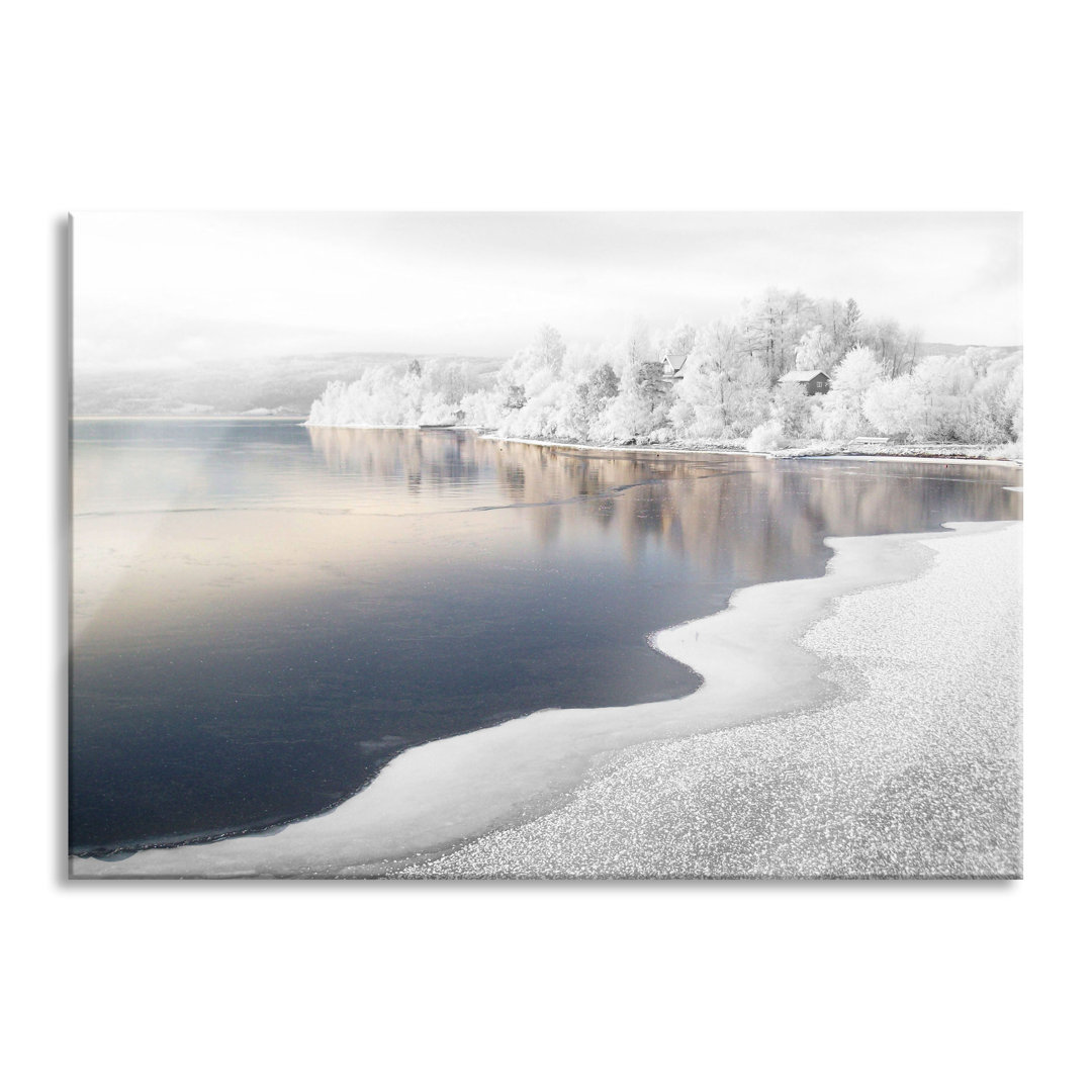 Glasbild Winterlandschaft mit Schnee