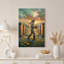 «Beekeeper Walking Entre Wooden Hives at Sunset», art mural sur toile-1261764481