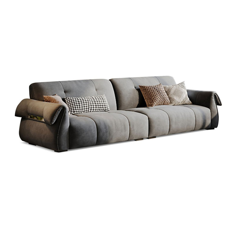 Coussin gris modulaire 100% polyester, Gris, 4, H 35,83 po x l 110,24 po x P 39,37 po