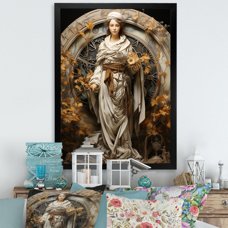 «Gold Buddhism Eupupuple Path» sur toile, Cadre photo noir, L 12 po x H 20 po
