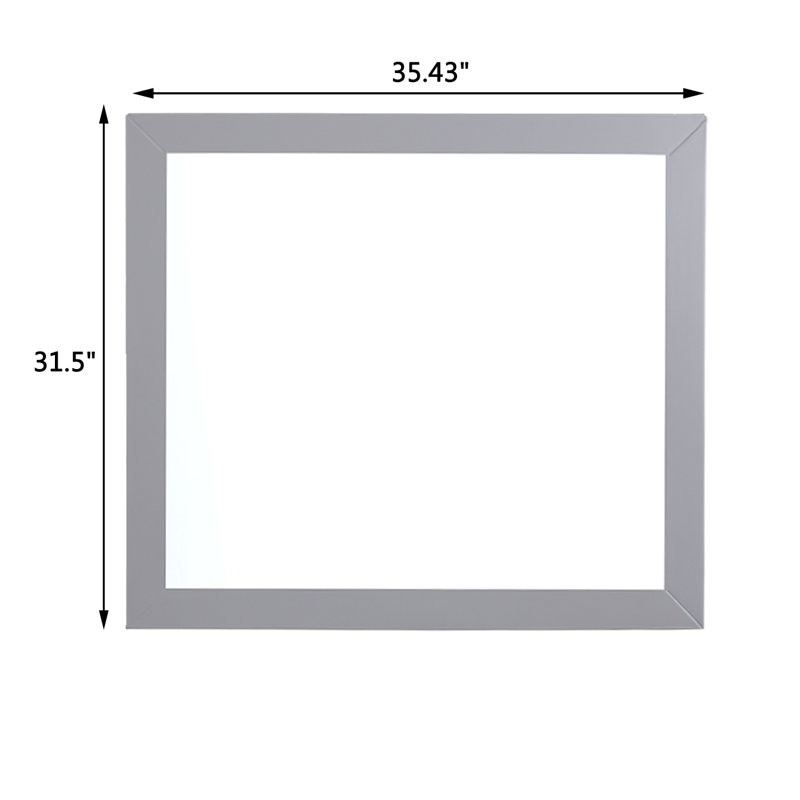 Eline Solid Wood Rectangle Mirror, Gray
