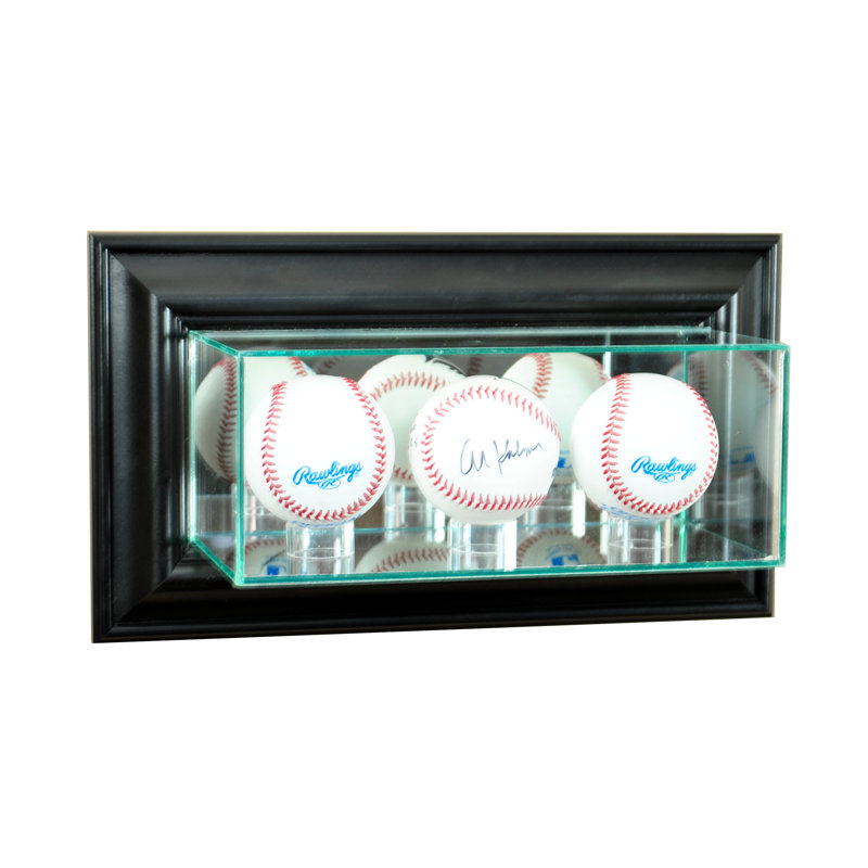 Perfect Cases And Frames 14'' W 5'' D Baseball Glass Ball / Puck Case, Black