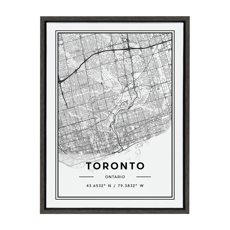 «Toronto Modern Map» par Jake Goossen, reproduction d'art sur toile encadrée