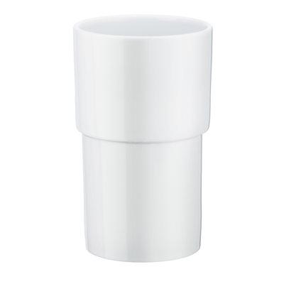 Replacement toilet brush container - white porcelain 