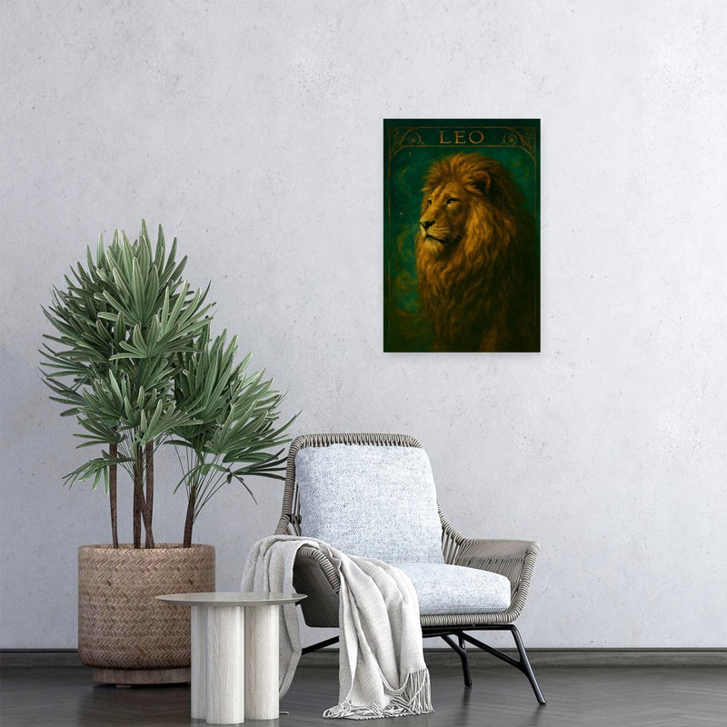 Majestic Leo Lion Abstract Contemporary Landscape Nature Wall Art Print by HUGO - Wrapped Canvas Print, 60.96cm H x 40.64cm W