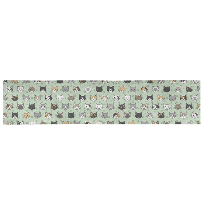 Chemin de table géométrique avicia, 72 po x 16 po, Vert, Polyester