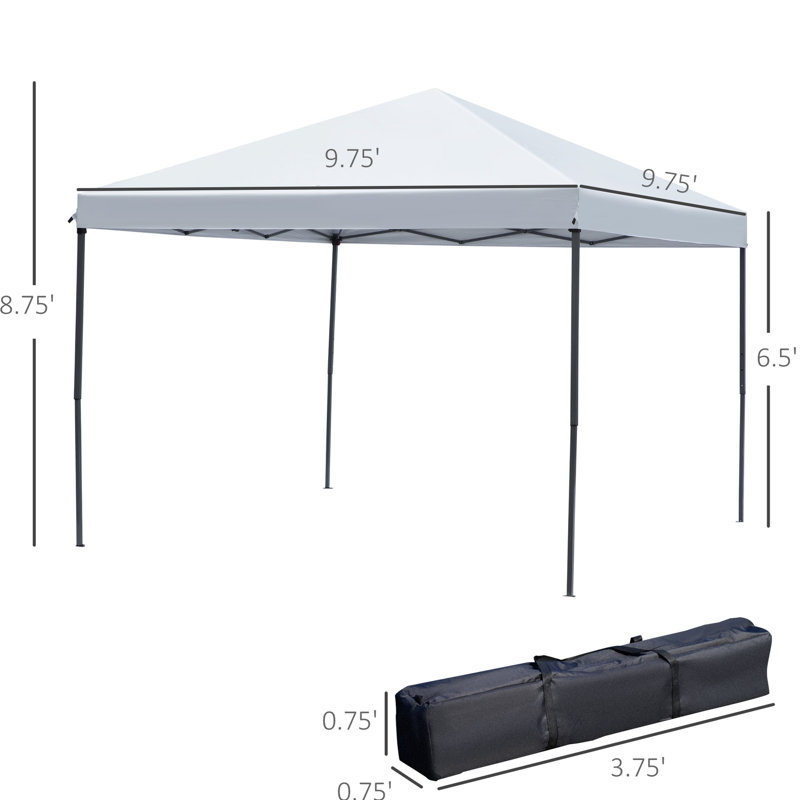 Auvent extérieur blanc crème Beach Trip - 10 pi x 10 pi, réglable en hauteur avec filet, patio, tente de jardin à utiliser
