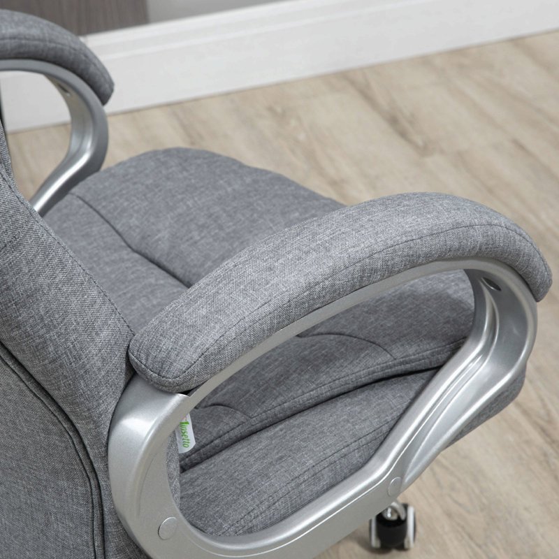 Fauteuil de direction à haut dossier, Grey, Linen, Black