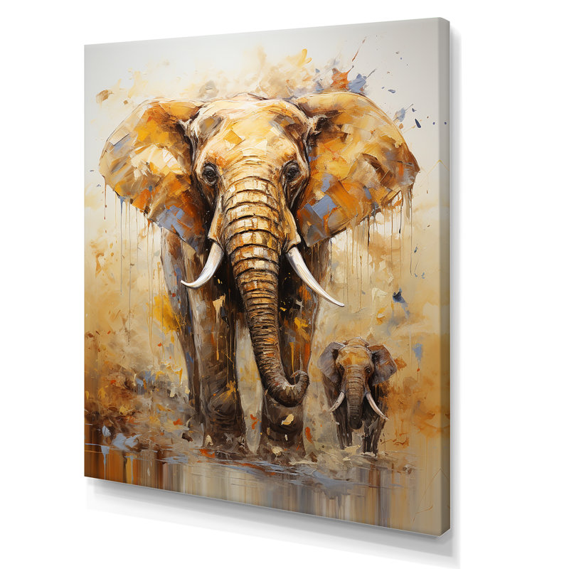 Éléphant, force symbolique, rêves - éléphant, art mural, salon, Toile tendue, 44" H x 34" W