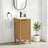 Mumbai 18" Single Bath Vanity in Oak Weathering Light Brown with Drop-In White Ceramic Basin Top-196007319
