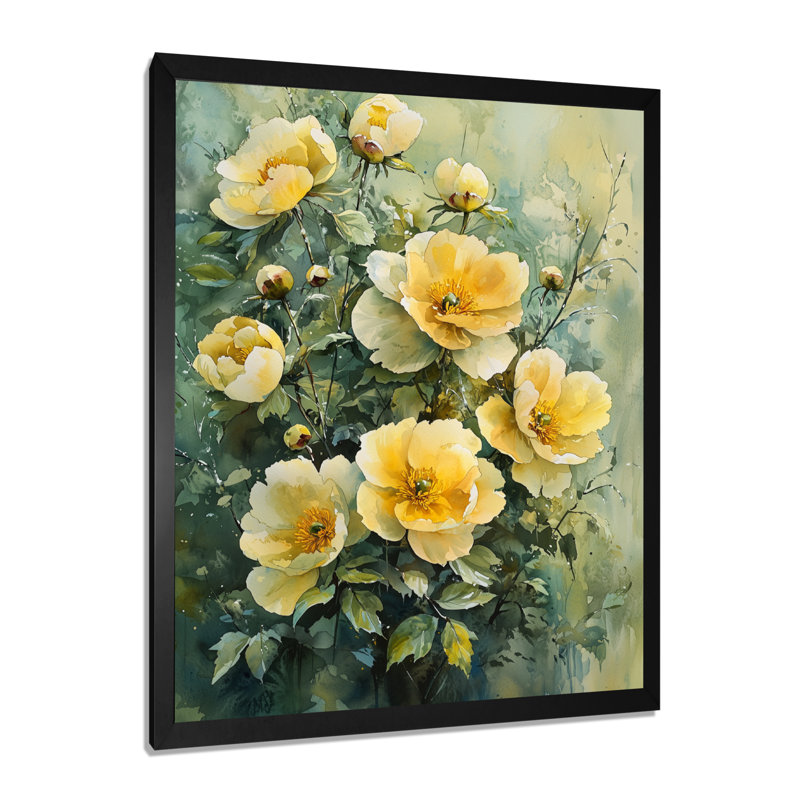 Baysden - Floral Canvas Prints, H 32 po x l 24 po, Noir, noir, noir, noir, Reproduction encadrée d'une seule photo