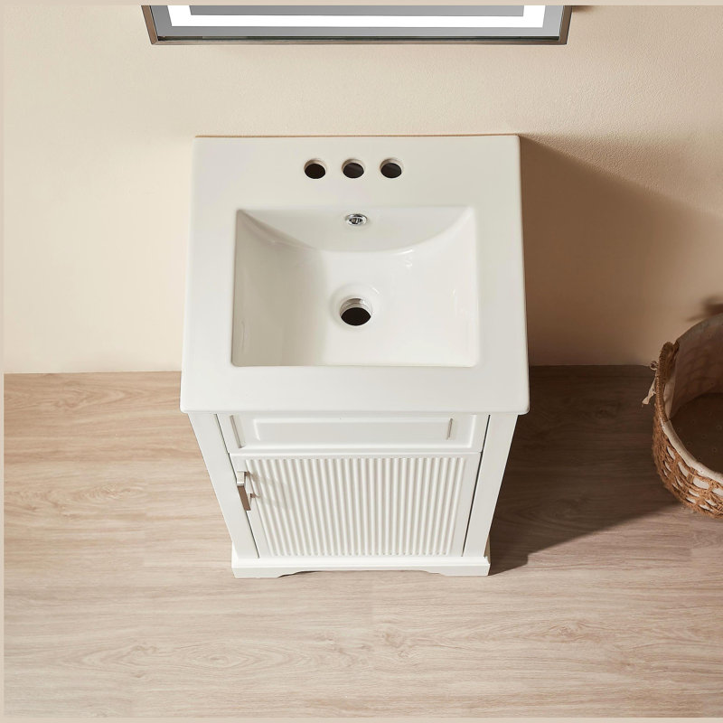 Ensemble de meuble-lavabo simple autoportant 18 po avec plateau 18 po