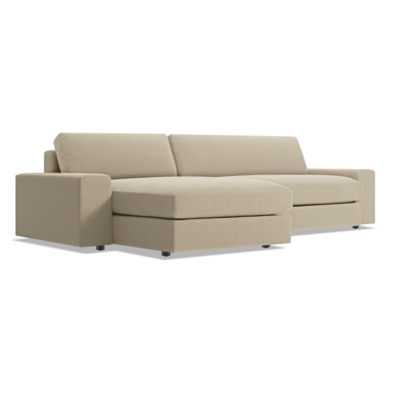 Esker Chaise Sectional, Kelso Blue Polyester, Left Hand Facing