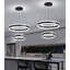 Lustre moderne à 2 anneaux DEL à intensité variable noir-130133966