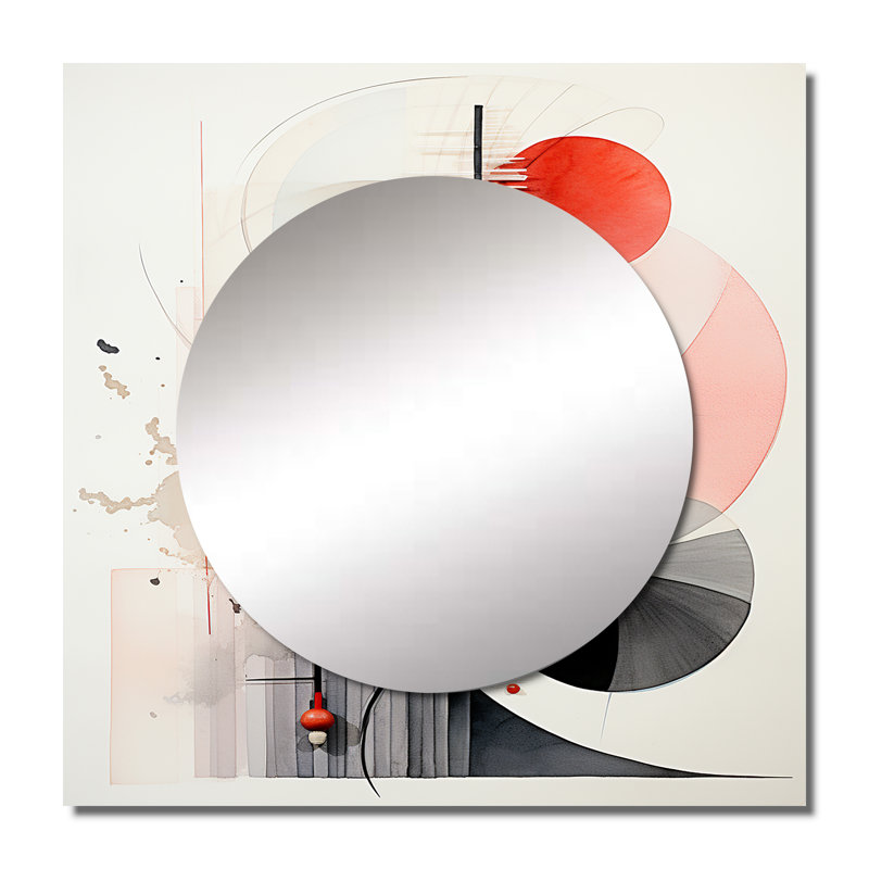 Asian Art Seashell Sumi I - Asian Square Mirror Wall Art For Bathroom, 23" x 23"