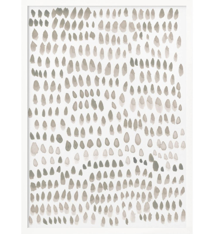 "Abstract in Dots", art mural texturé encadré, Blanc, H 14 po x l 10 po
