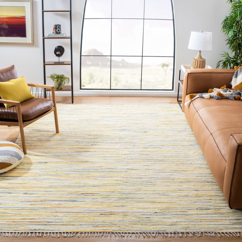 Burkett Rug Hand Woven Cotton Abstract Rug, Rectangle 10' x 14'