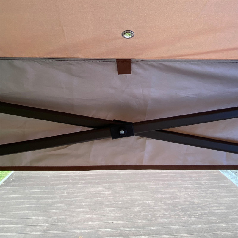 Pavillon de jardin en acier, 9 Ft. W x 9 Ft. D, Brown