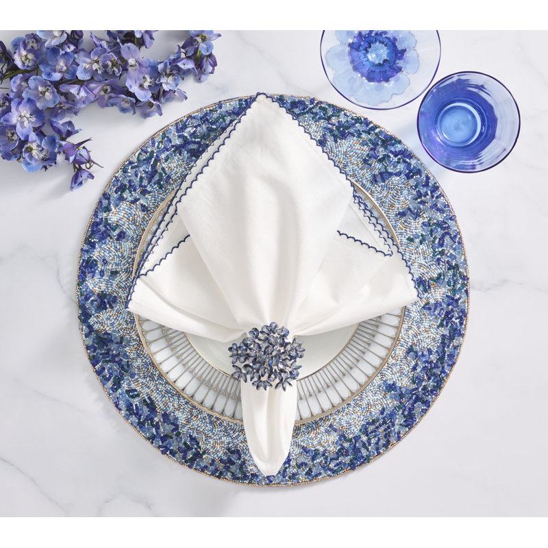 Casbah Napkin, White/Blue