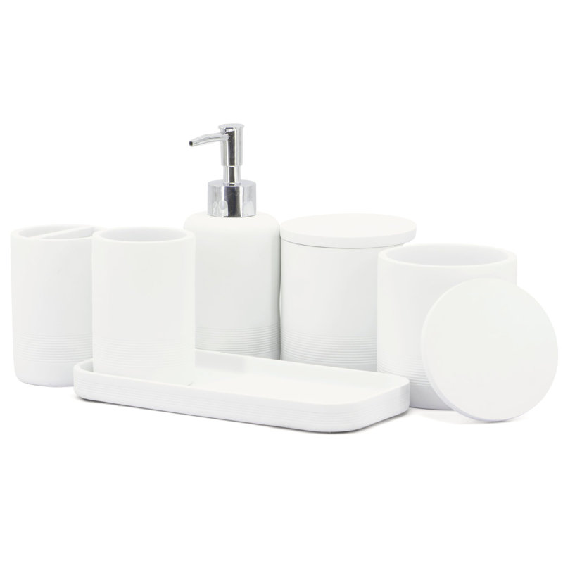 Rodivel Bathroom Accessory Set, White