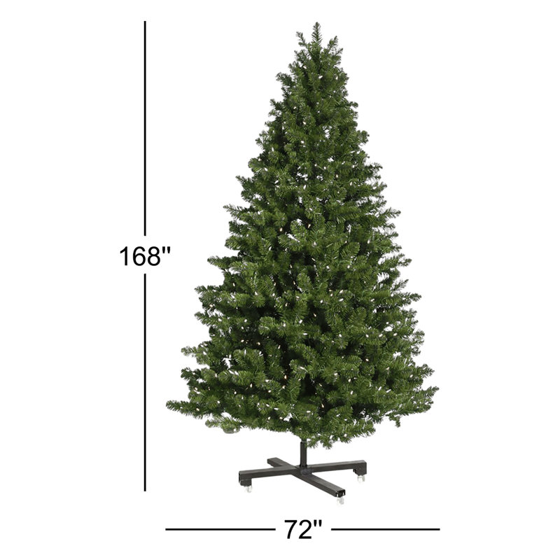 Teton Artificial Christmas Tree with Stand, 14', Pre-Lit