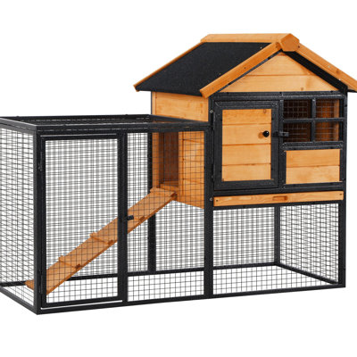 Rabbit With Removable Tray And Galvanized Wire Window - Comfortable For Rabbits, Guinea Pigs, Chinchillas 48" X 24.73" 36.97 Spacious Weather Resistance Bottom For 48"L 24.73"W 36.97"H