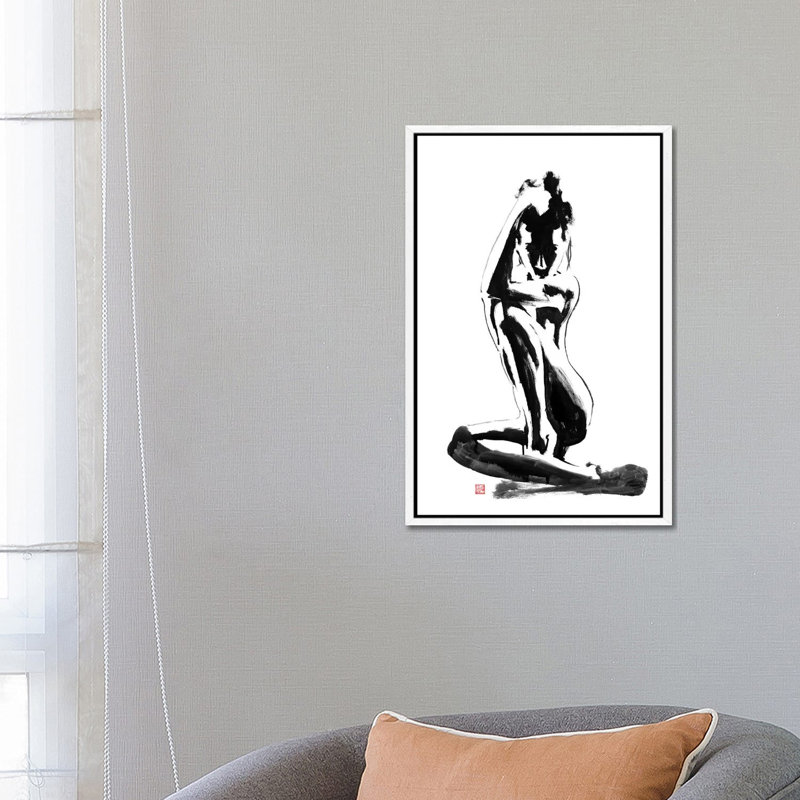 Modest by Péchane - Print on Canvas, 66.04 cm H x 45.72 cm W, White Framed
