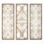 Décoration murale géométrique - Cadre en bois naturel et éléments décoratifs d'inspiration mondiale