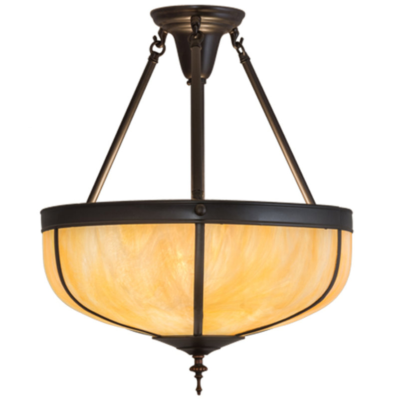 Arts and Crafts 3 - Light Semi Flush Mount