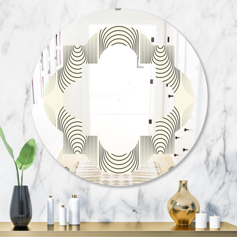Miroir mural éclectique quadrilobe, H 31,5 po x l po