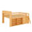 Queen Low Loft Bed With Storage Headboard And LED Lighting, Wooden Loft Bed Frame With Storage Shelves-1972942124