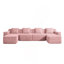 Canapé modulaire modulaire en forme de U sans siège à 4 places, canapé modulaire Cloud avec assise profonde, canapé modulaire moderne à 4 places avec coussins décoratifs et 2 repose-pieds amovibles, tissu en velours côtelé-891966305