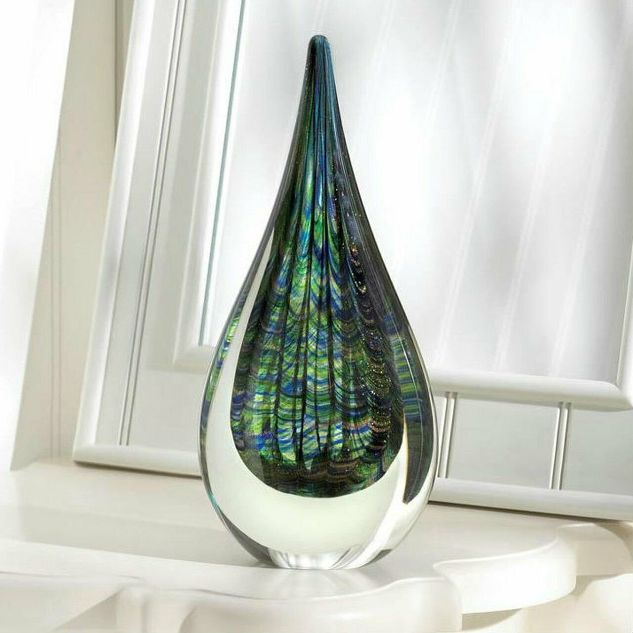 Latitude Run® Peacock Inspired Art Glass Sculpture & Reviews | Wayfair