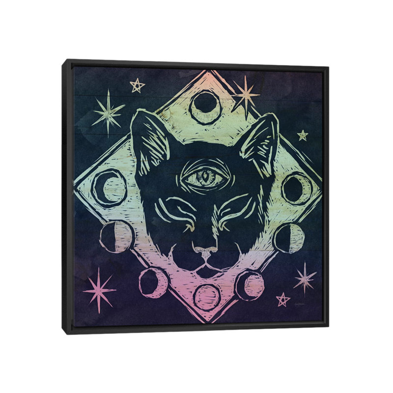« mystical halloween bijoux iv », impression sur toile, H 18 po x l 18 po x P 1,5 po, Toile avec cadre noir, Pas de tapis