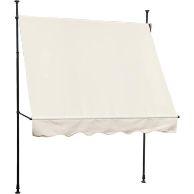 Dakota Fields 300cm W x 120cm D Polyester Cover Retractable Patio Awning