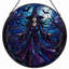 12"H Witch Night Stained Glass Window Panel
