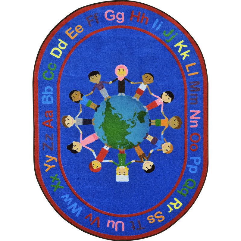 Tapis A World of Friends, Ovale 5 pi 4 po x 7 pi 8 po