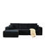 Canapé 110 po 3 places sans os, modulaire en velours côtelé avec 2 coussins, forme en L, sans installation, convient aux pièces polyvalentes de style tropical-1802137233-1802137234-1802137260