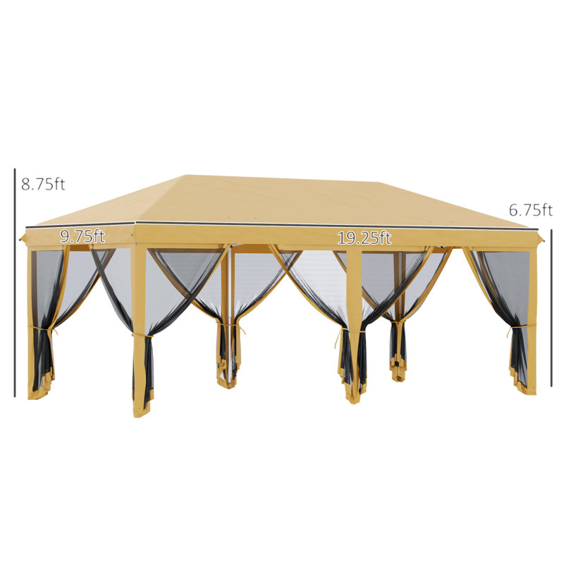Auvent avec moustiquaire 10 pi x 20 pi Outsunny, Beige