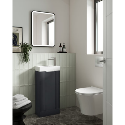 Deco Compact 400mm Single Bathroom Vanity with Drop In Vitreous China Basin