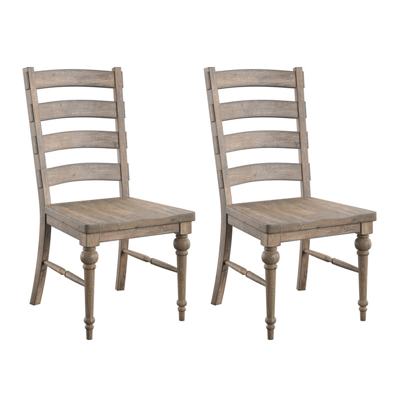Taupe Ladderback Dining Chairs,  2