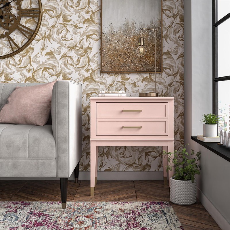 Westerleigh 1 Drawer End Table, Pink
