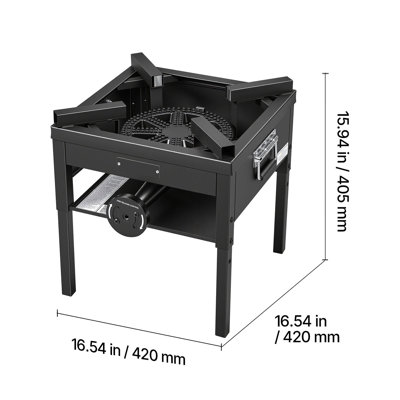 Poêle au propane à un seul brûleur pour l'extérieur, réchaud à gaz propane au propane 200 000 BTU, cuiseur pour l'extérieur en acier au carbone robuste, avec bouclier et régulateur de 20 PSI, pour barbecue