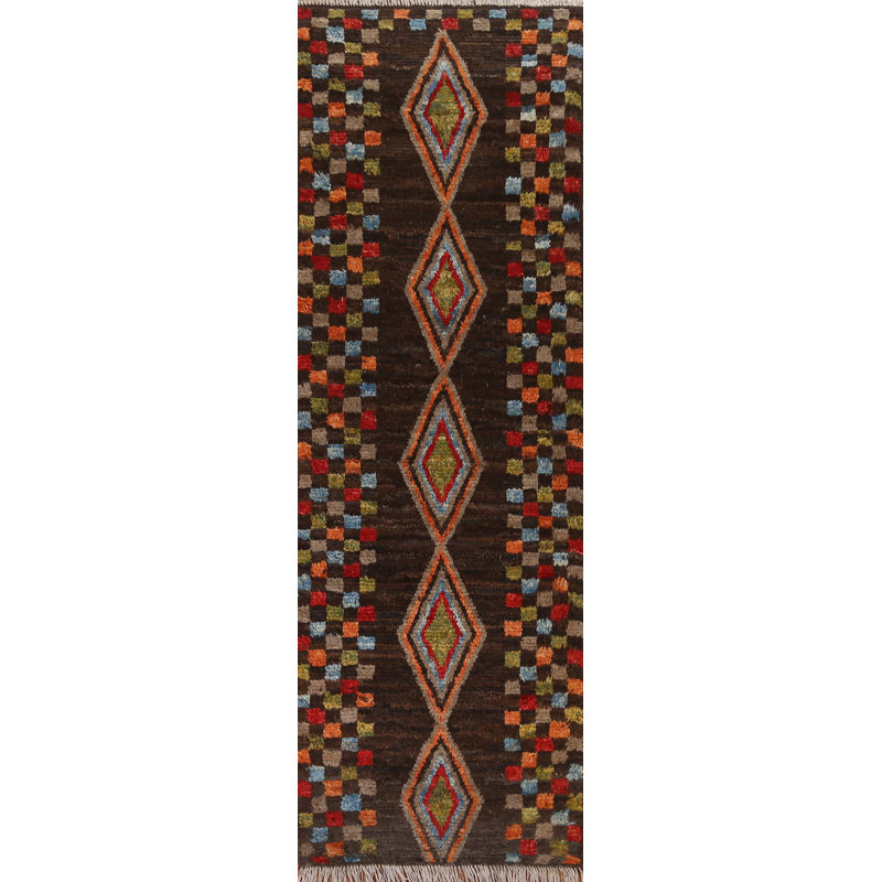 Tapis de couloir marocain oriental noué à la main 3 x 9